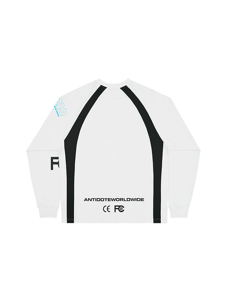 ANTIDOTE Multi Logo Contrasting Racing Long Sleeve Tee
