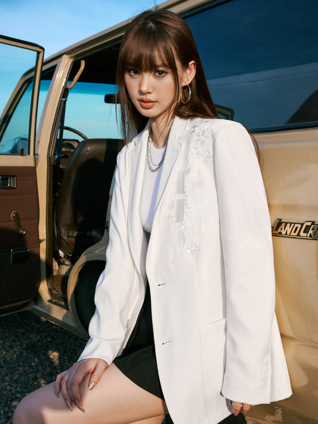 MEDM Lace Floral Embroidery Suit Jacket | Face 3 Face