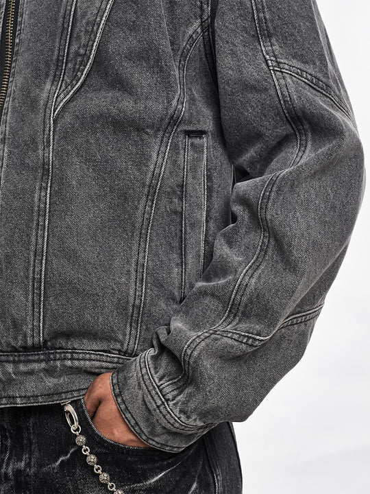 F3F Select Patchwork Washed Denim Short Jacket | Face 3 Face