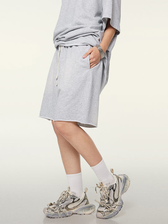 F3F Select Washed Distressed Cut Off Short Sweatpants