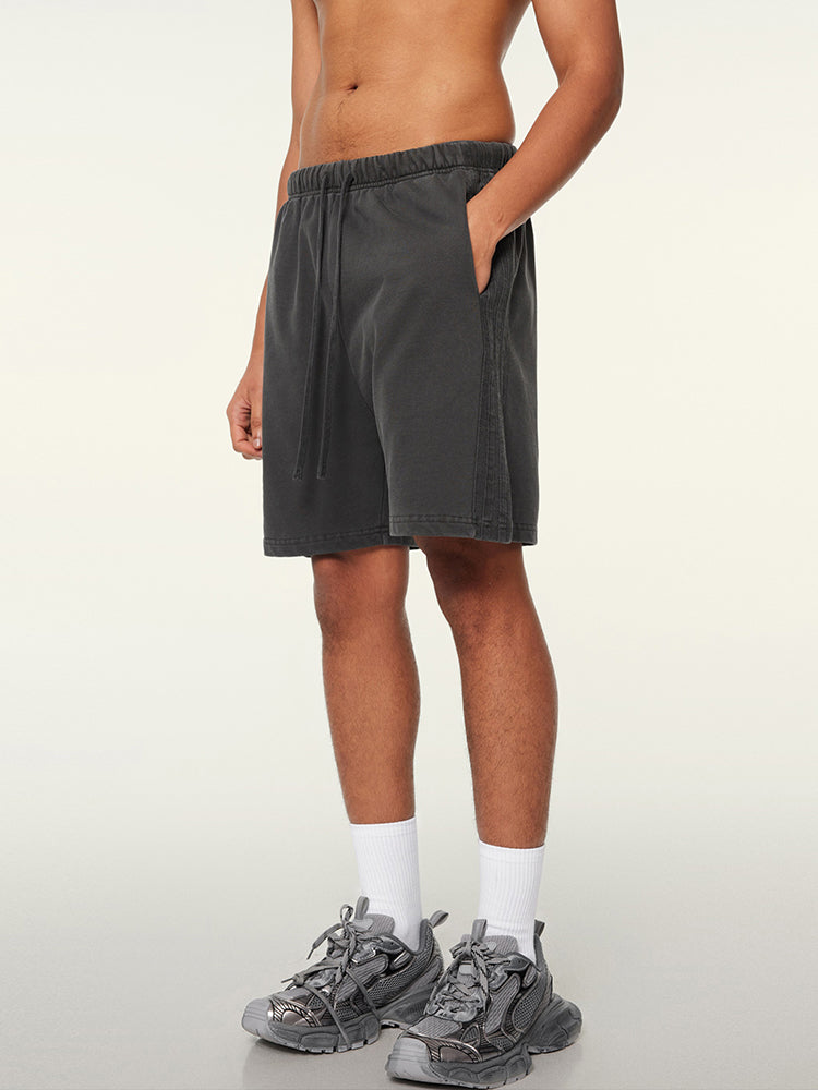 F3F Select Duty Washed & Old Spliced Striped Short Sweatpants