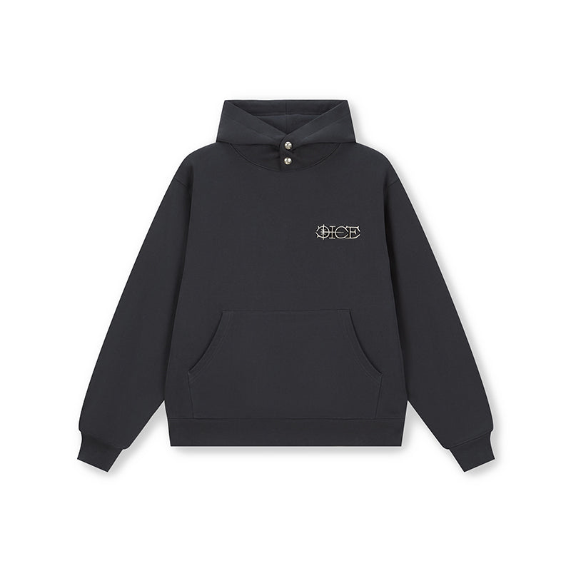 DICETINY Metal Logo & Button Hoodie | Face 3 Face