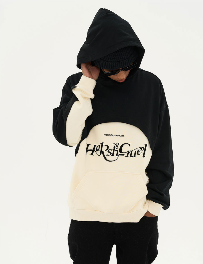 Harsh and Cruel Deconstructed Patchwork Hoodie