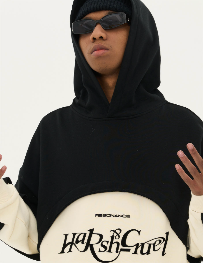 Harsh and Cruel Deconstructed Patchwork Hoodie