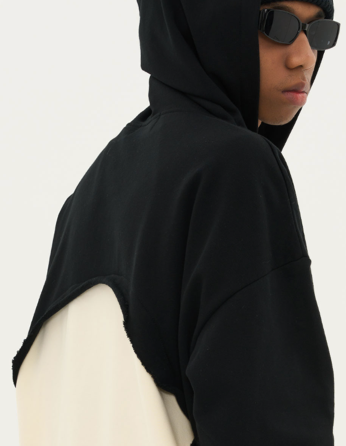 Harsh and Cruel Deconstructed Patchwork Hoodie