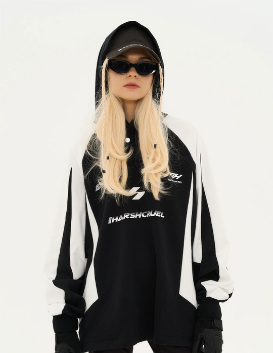 Harsh and Cruel Retro Loose Stitching Logo Hoodie