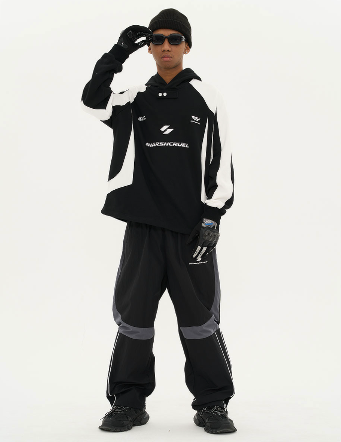 Harsh and Cruel Retro Loose Stitching Logo Hoodie