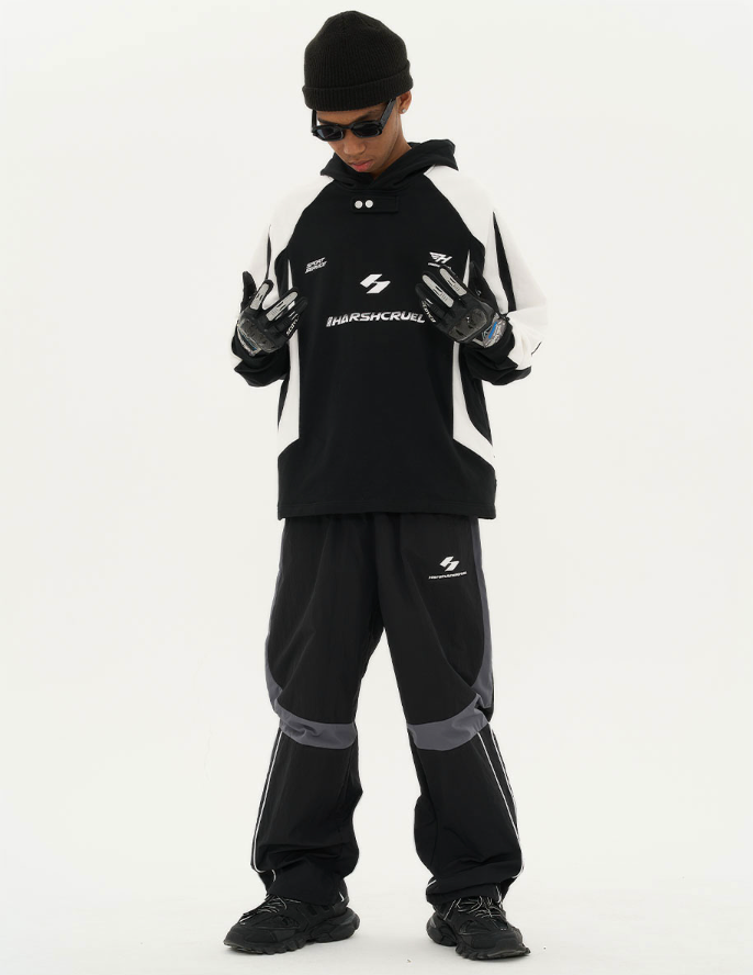 Harsh and Cruel Retro Loose Stitching Logo Hoodie