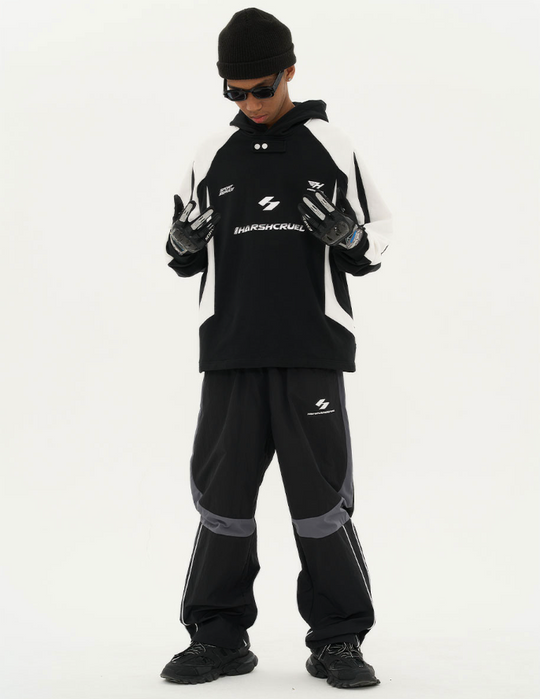 Harsh and Cruel Retro Loose Stitching Logo Hoodie