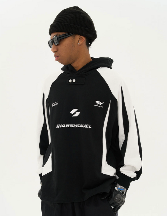 Harsh and Cruel Retro Loose Stitching Logo Hoodie