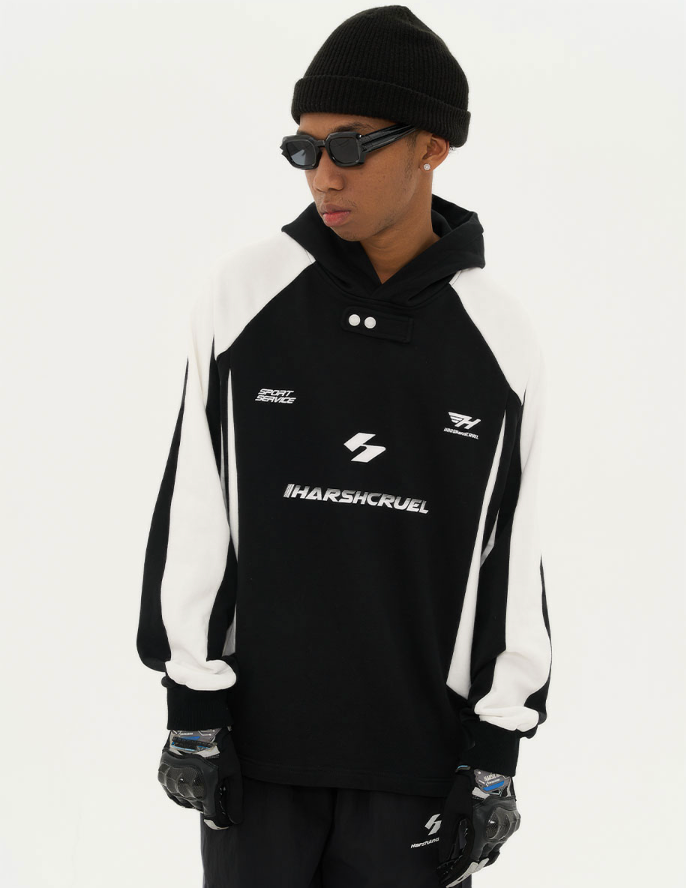 Harsh and Cruel Retro Loose Stitching Logo Hoodie