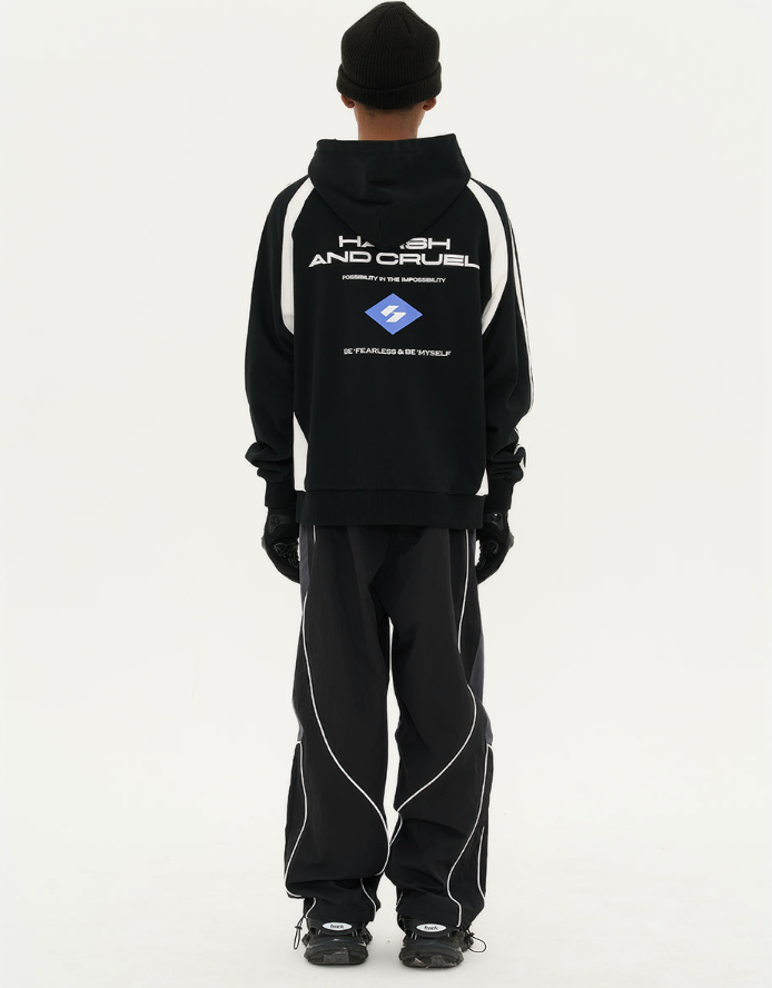 Harsh and Cruel Retro Loose Track Logo Hoodie