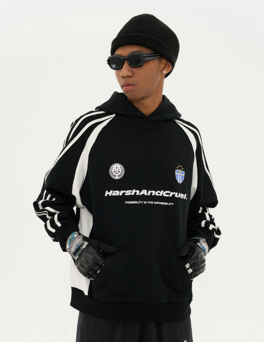 Harsh and Cruel Retro Loose Track Logo Hoodie