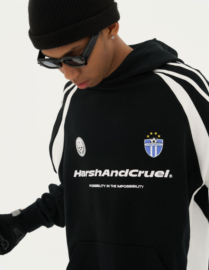 Harsh and Cruel Retro Loose Track Logo Hoodie