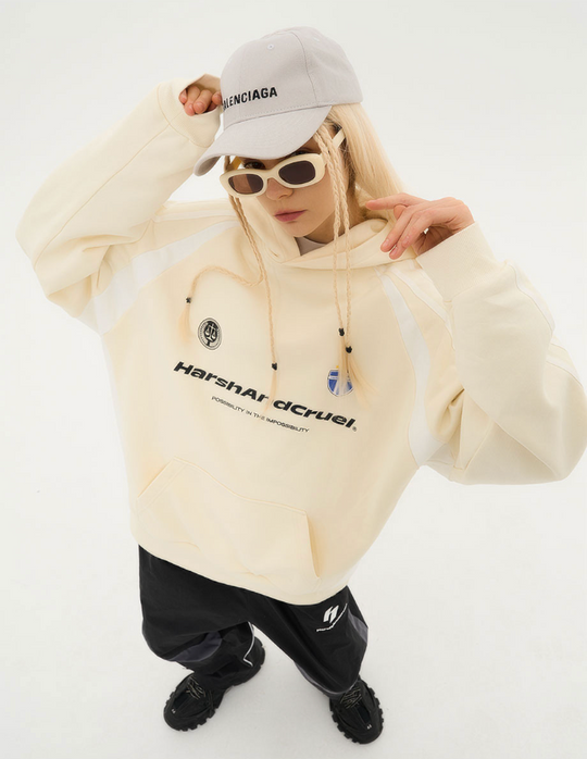 Harsh and Cruel Retro Loose Track Logo Hoodie