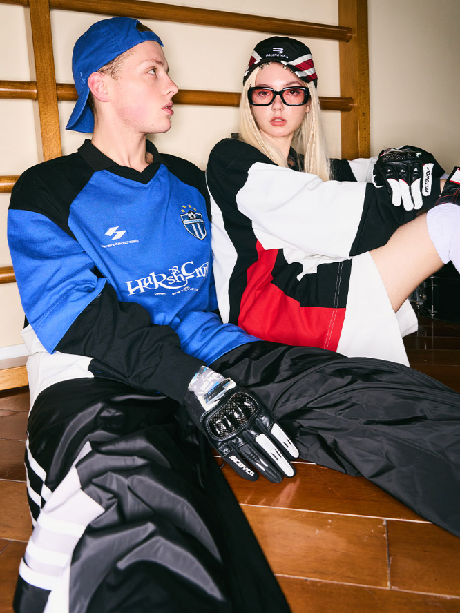 Harsh and Cruel Retro Stitching Two Pieces L/S Jersey