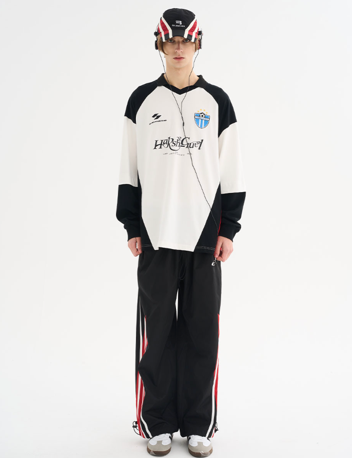 Harsh and Cruel Retro Stitching Two Pieces L/S Jersey