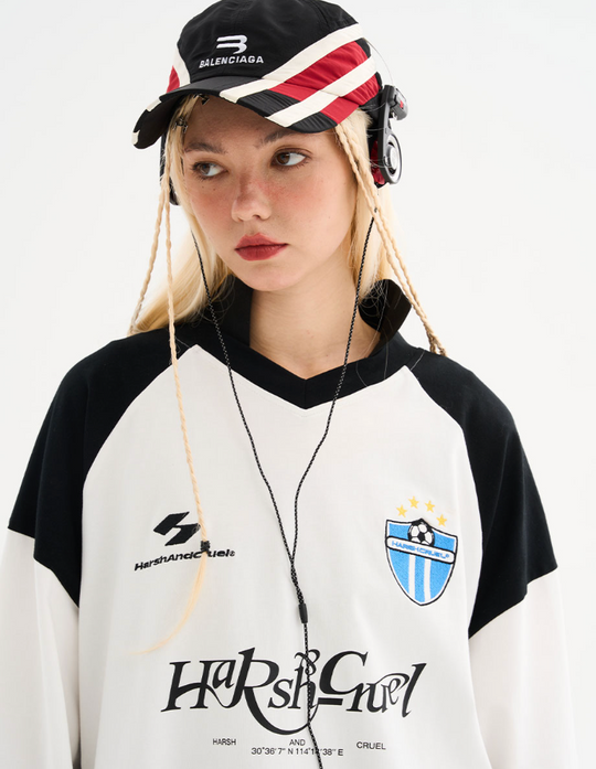 Harsh and Cruel Retro Stitching Two Pieces L/S Jersey