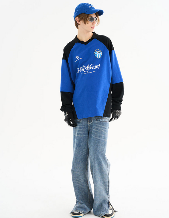 Harsh and Cruel Retro Stitching Two Pieces L/S Jersey