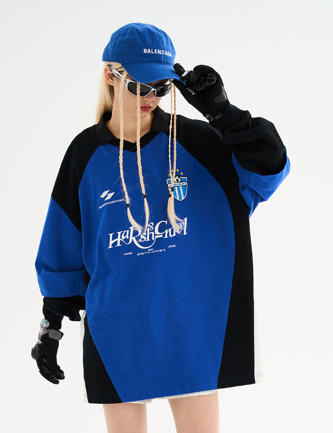 Harsh and Cruel Retro Stitching Two Pieces L/S Jersey