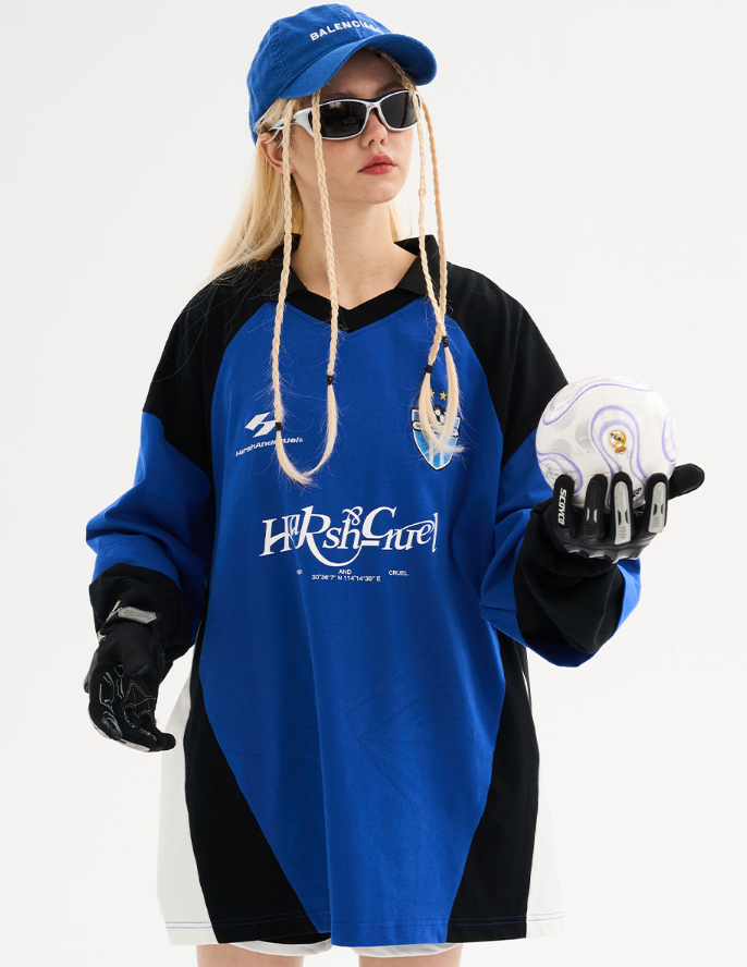 Harsh and Cruel Retro Stitching Two Pieces L/S Jersey