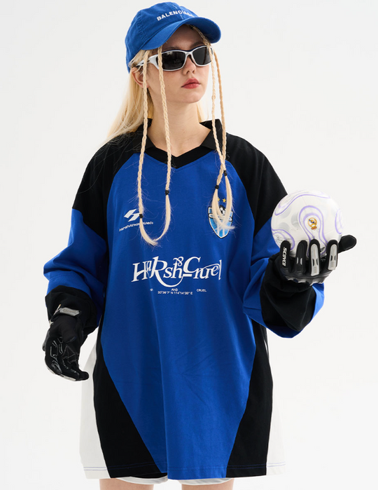 Harsh and Cruel Retro Stitching Two Pieces L/S Jersey