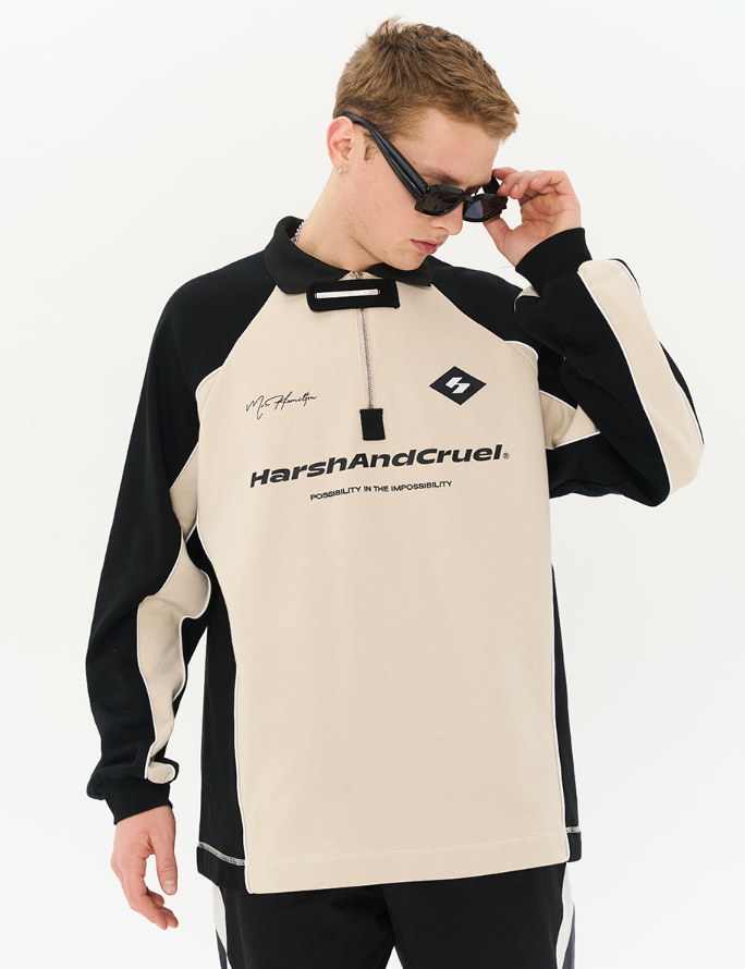 Harsh and Cruel Retro Zipper Polo Shirt