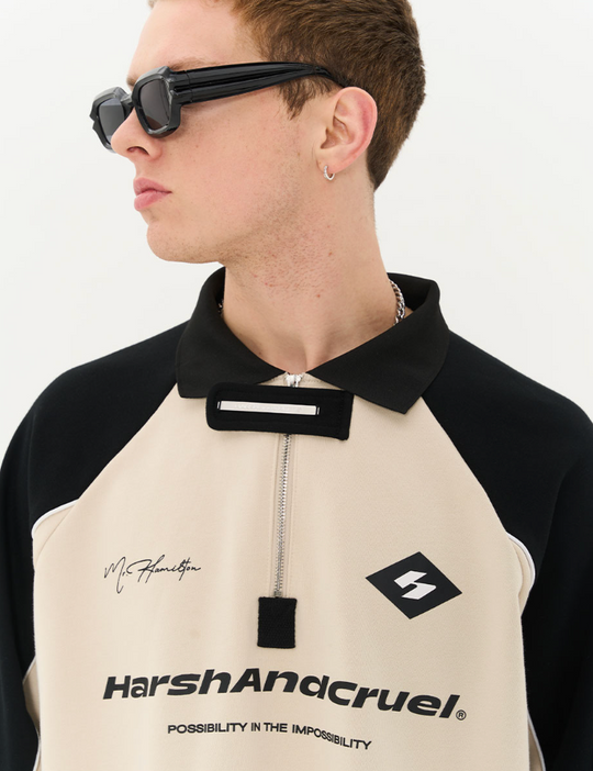 Harsh and Cruel Retro Zipper Polo Shirt