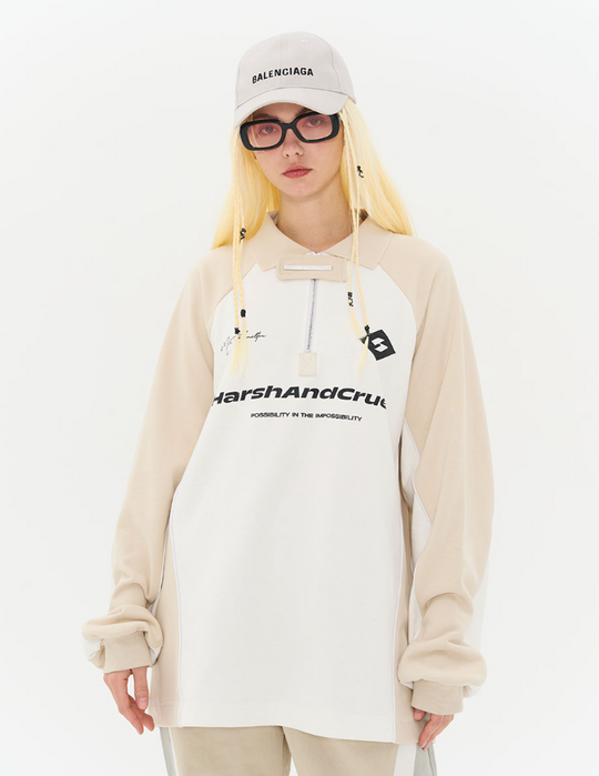 Harsh and Cruel Retro Zipper Polo Shirt