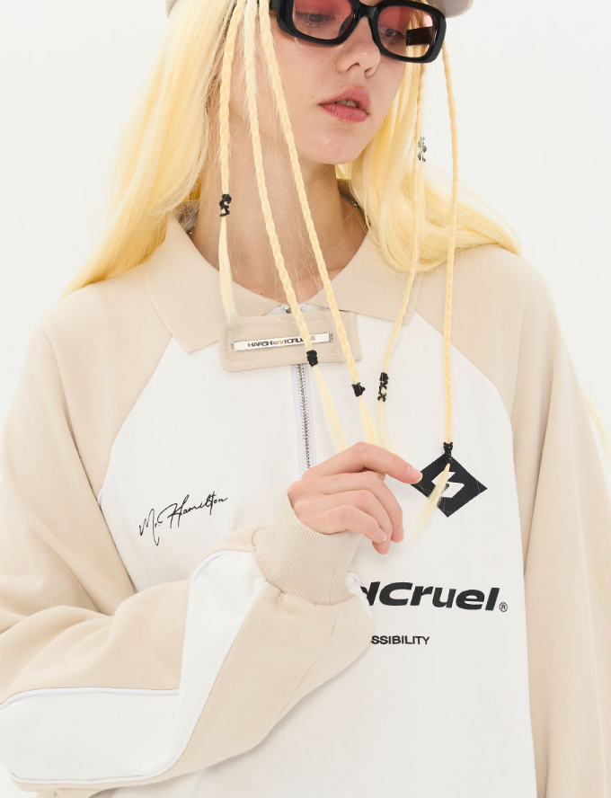 Harsh and Cruel Retro Zipper Polo Shirt