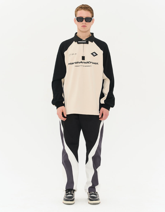 Harsh and Cruel Zipper Pockets Splicing Loose Trousers