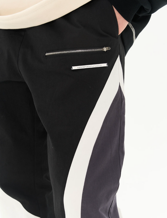 Harsh and Cruel Zipper Pockets Splicing Loose Trousers
