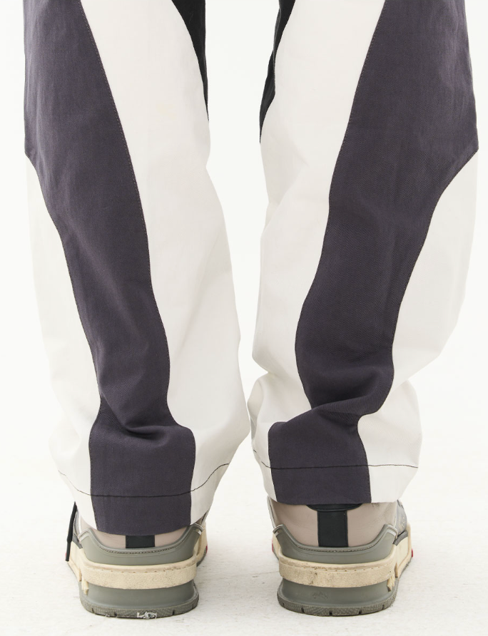 Harsh and Cruel Zipper Pockets Splicing Loose Trousers