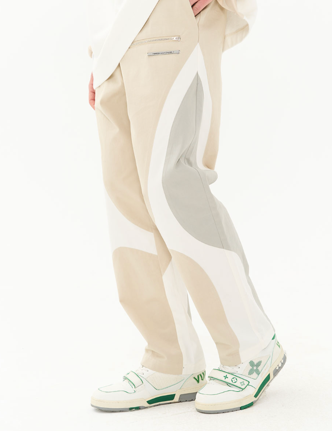 Harsh and Cruel Zipper Pockets Splicing Loose Trousers