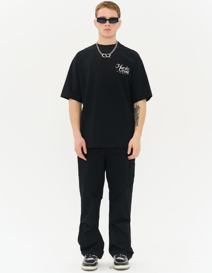 Harsh and Cruel Deconstructed Stitched Pleated Trousers