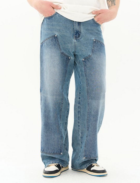 Harsh and Cruel Washed Loose Patched Trousers