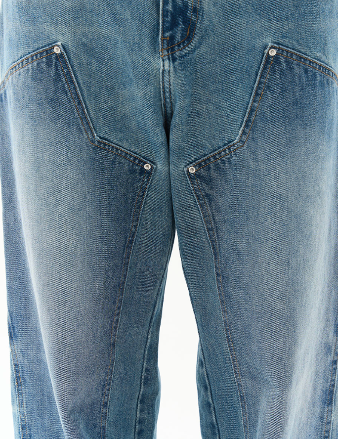 Harsh and Cruel Washed Loose Patched Trousers