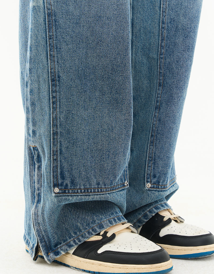 Harsh and Cruel Washed Loose Patched Trousers