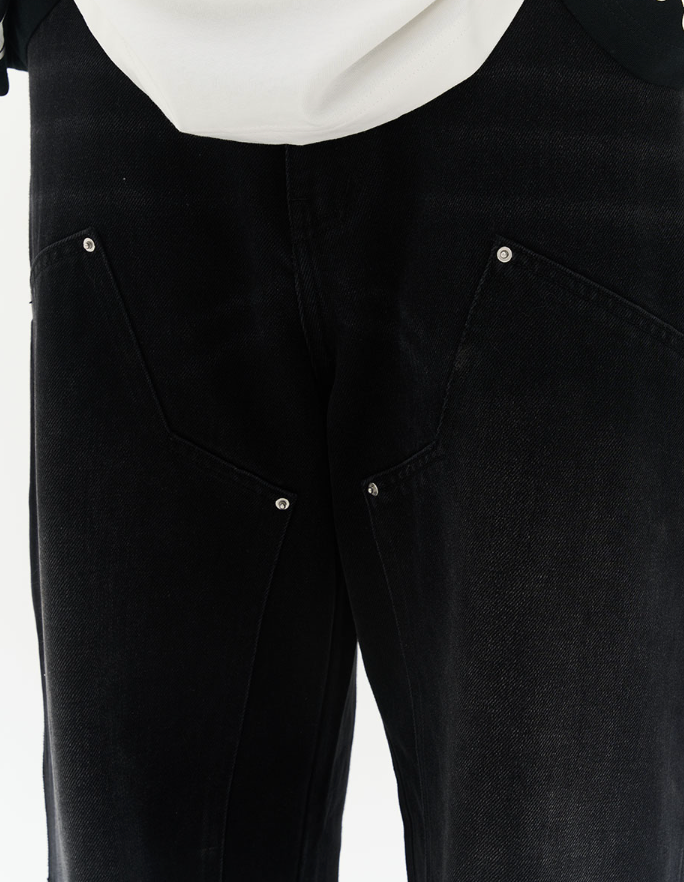 Harsh and Cruel Washed Loose Patched Trousers