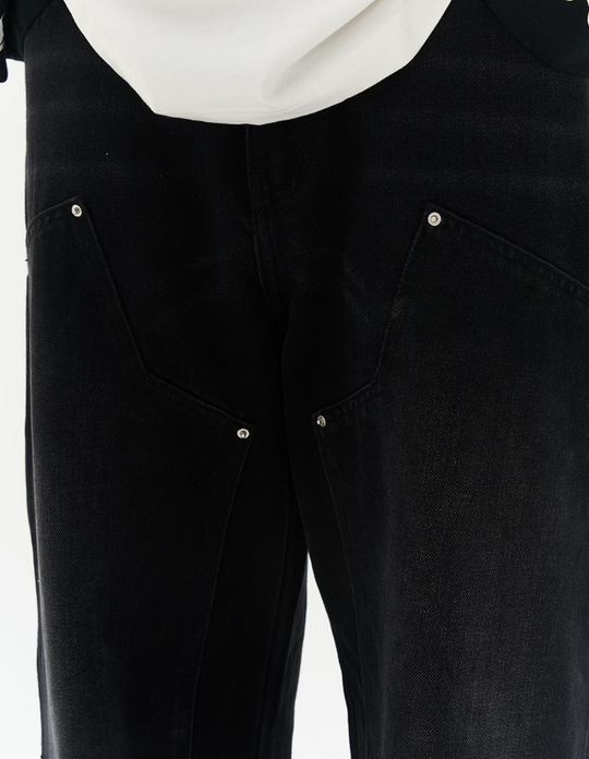 Harsh and Cruel Washed Loose Patched Trousers