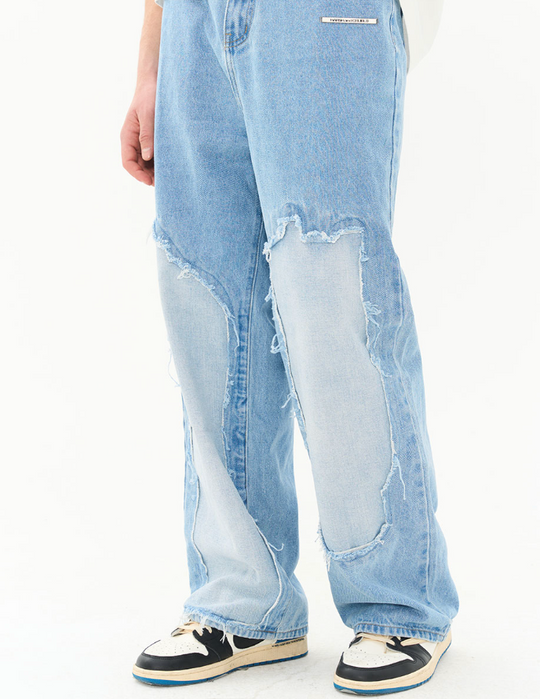 Harsh and Cruel Destroyed Washed Loose Trousers