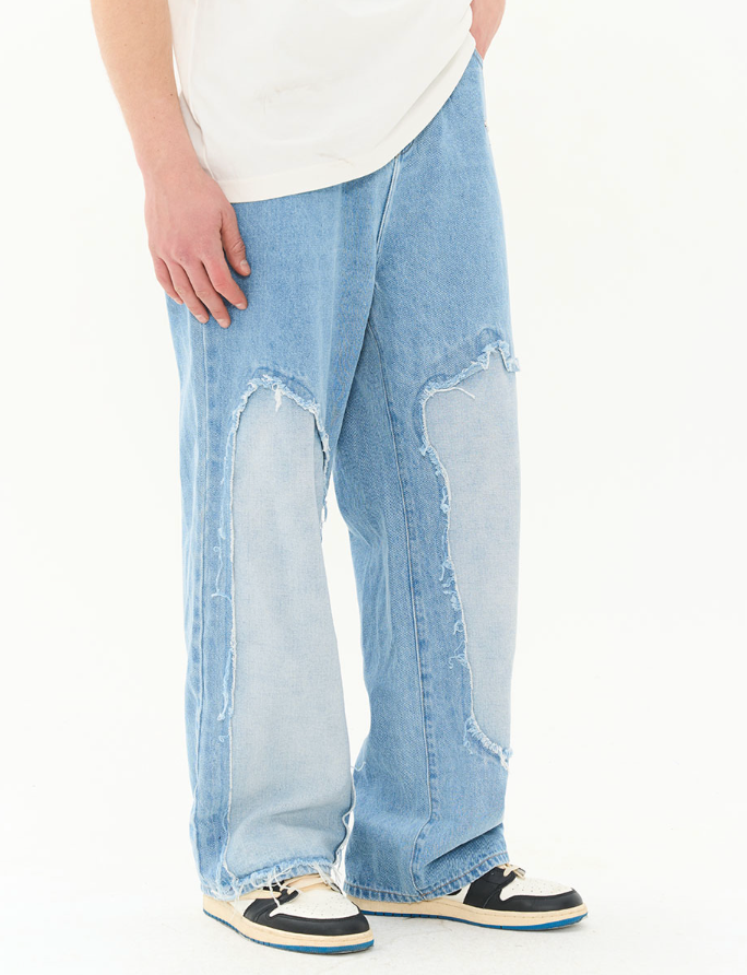 Harsh and Cruel Destroyed Washed Loose Trousers