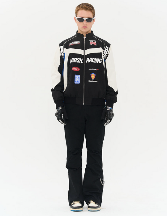 Harsh and Cruel Pleated Carabiner Flared Trousers