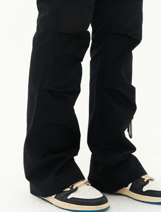 Harsh and Cruel Pleated Carabiner Flared Trousers