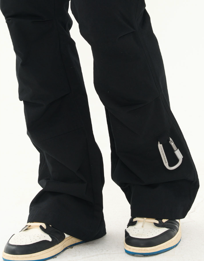 Harsh and Cruel Pleated Carabiner Flared Trousers