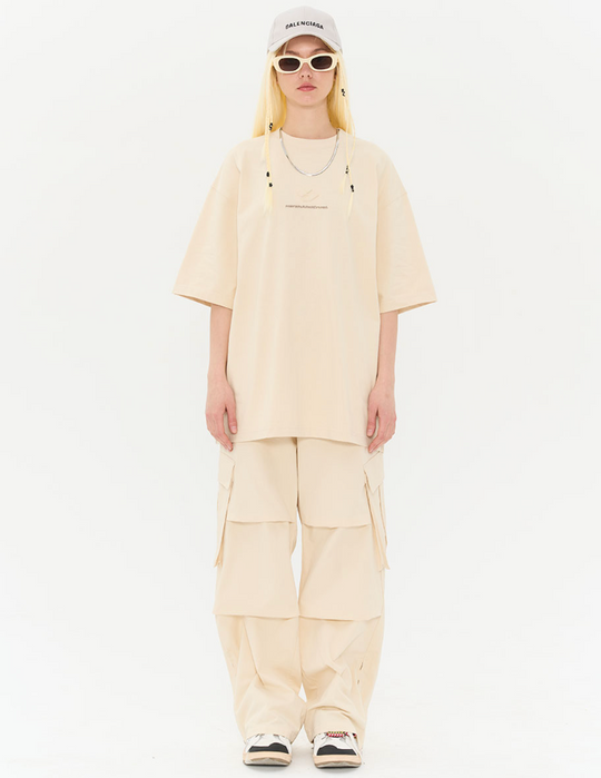 Harsh and Cruel Irregular Pleated Carabiner Loose Trousers