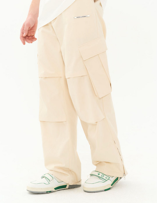 Harsh and Cruel Irregular Pleated Carabiner Loose Trousers