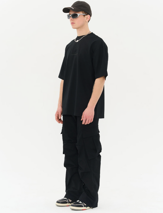 Harsh and Cruel Irregular Pleated Carabiner Loose Trousers