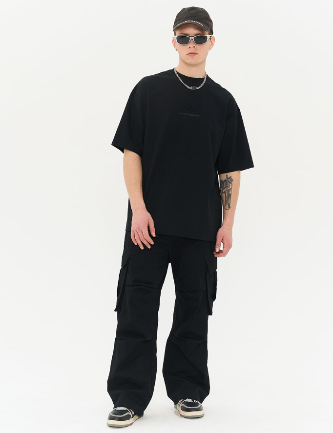 Harsh and Cruel Irregular Pleated Carabiner Loose Trousers