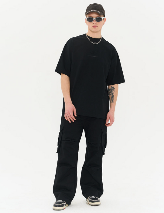 Harsh and Cruel Irregular Pleated Carabiner Loose Trousers